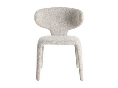 Designer chair upholstered in gray mottled fabric - ANCA GRIS