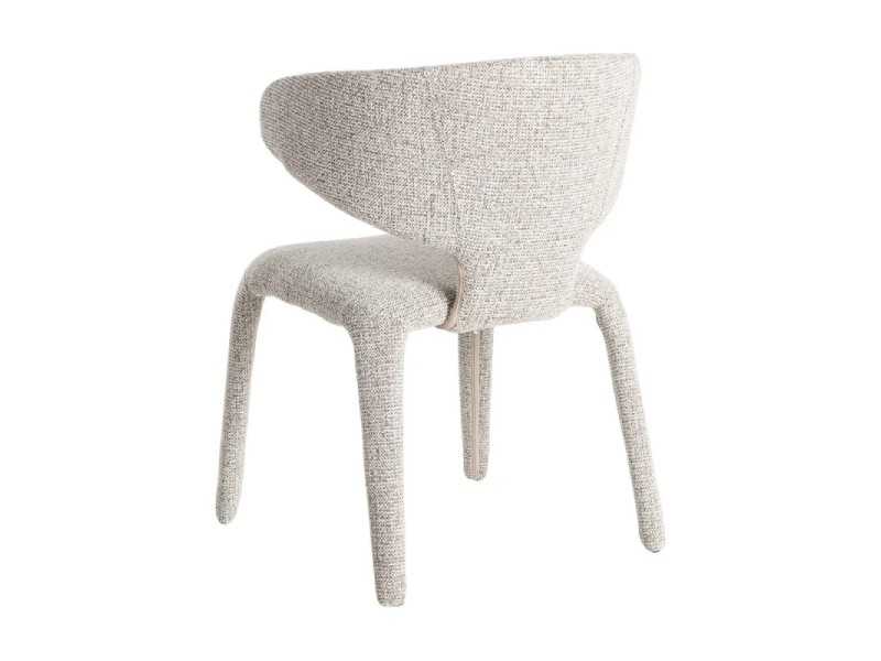 Designer chair upholstered in gray mottled fabric - ANCA GRIS