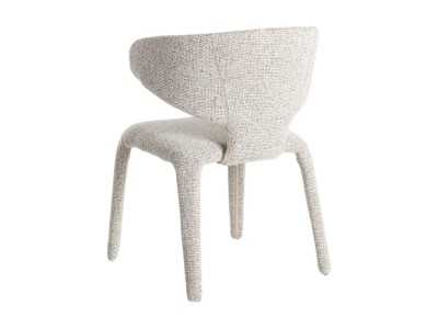 Designer chair upholstered in gray mottled fabric - ANCA GRIS