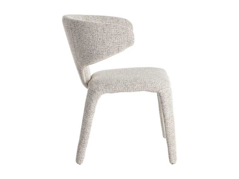 Silla de diseño tapizada en tela jaspeada color gris - ANCA GRIS