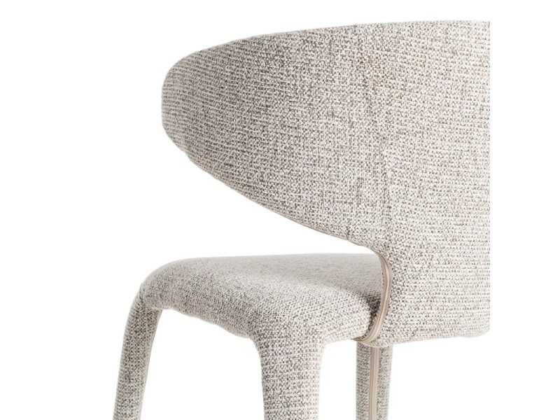 Designer chair upholstered in gray mottled fabric - ANCA GRIS