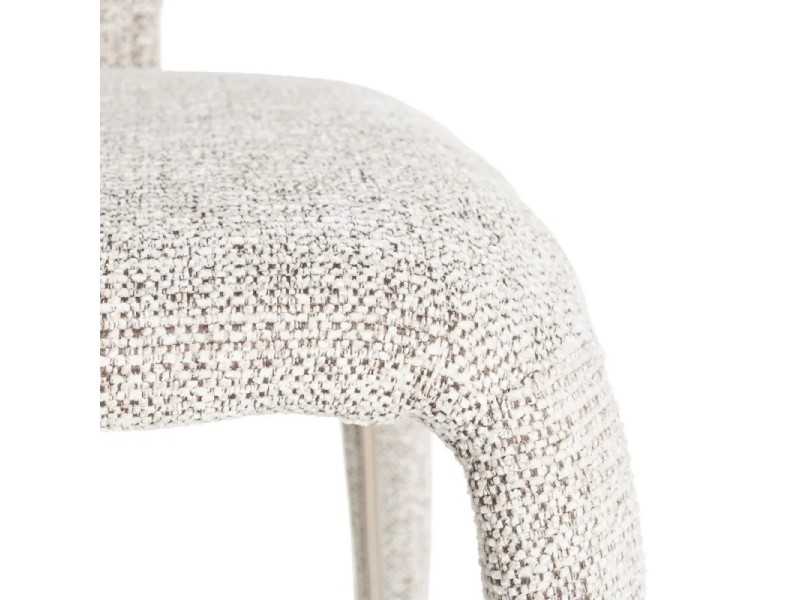 Designer chair upholstered in gray mottled fabric - ANCA GRIS