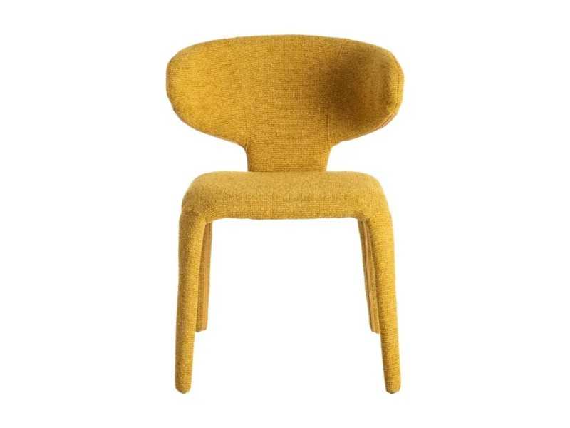 Designer chair upholstered in mustard mottled fabric - ANCA MOSTAZA