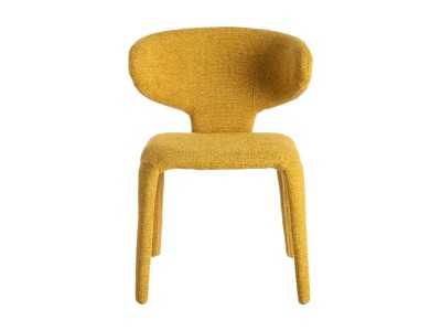 Designer chair upholstered in mustard mottled fabric - ANCA MOSTAZA