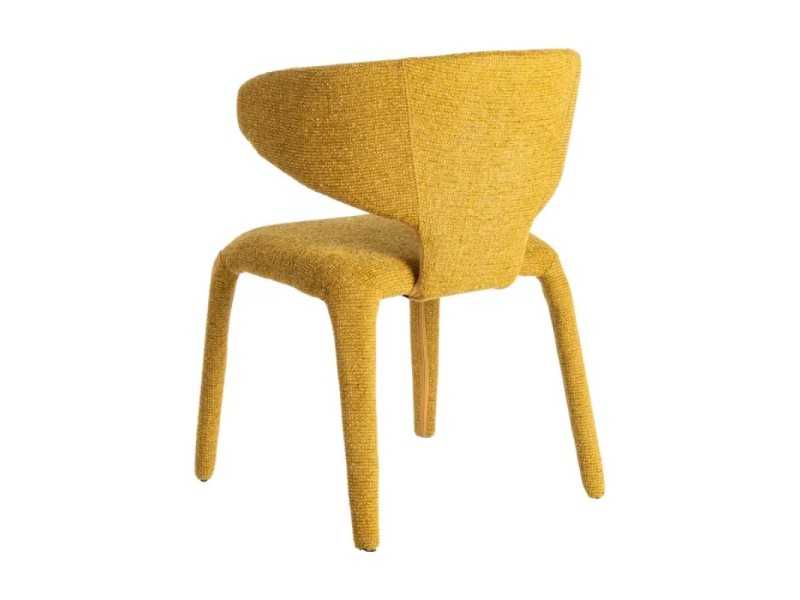 Designer chair upholstered in mustard mottled fabric - ANCA MOSTAZA