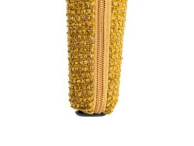 Designer chair upholstered in mustard mottled fabric - ANCA MOSTAZA