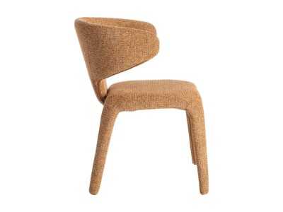 Designer chair upholstered in brown mottled fabric - ANCA MARRÓN