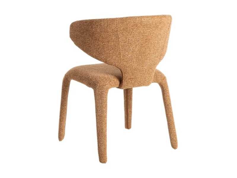 Silla de diseño tapizada en tela jaspeada color marrón - ANCA MARRÓN