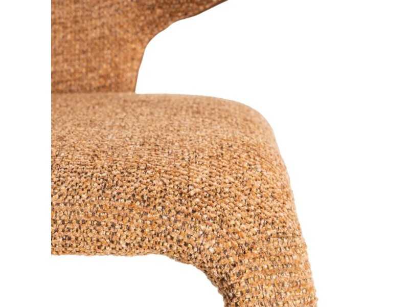 Chaise design tapissée de tissu marron chiné - ANCA MARRÓN