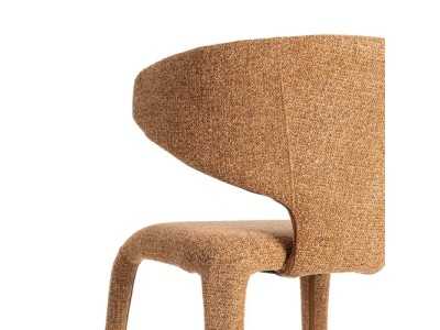 Chaise design tapissée de tissu marron chiné - ANCA MARRÓN