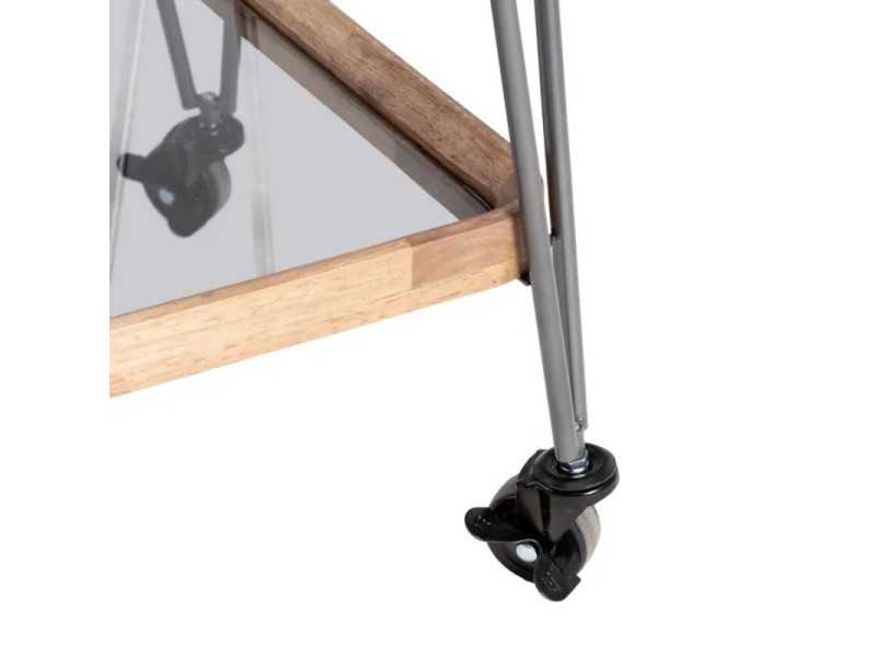 Lacquered iron and wood bar trolley with wheels - COCKTAIL RECT