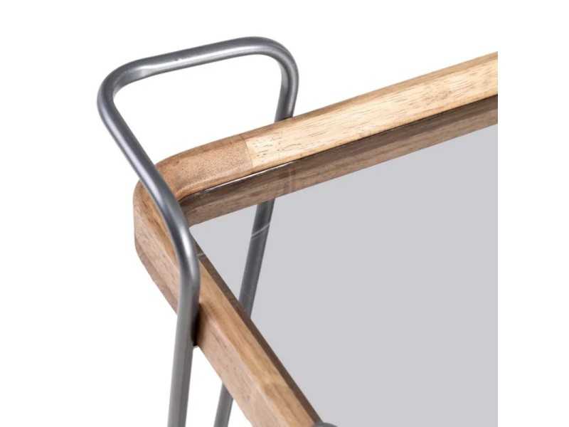 Lacquered iron and wood bar trolley with wheels - COCKTAIL RECT