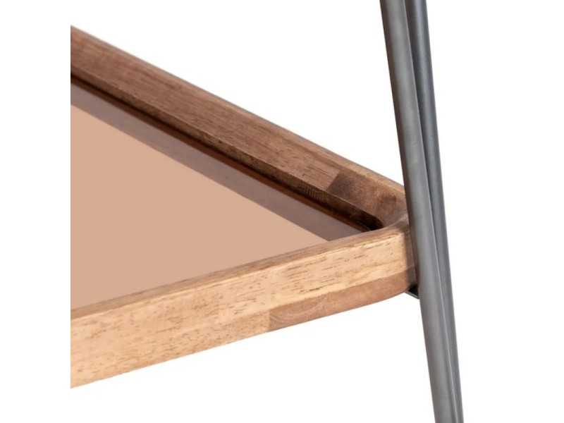 Square bar trolley made of lacquered iron and wood with wheels - COCKTAIL CUAD