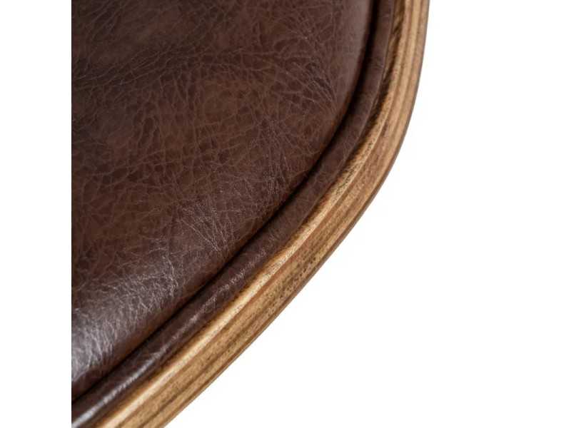 Chaise de bureau pivotante tapissé de similicuir - AYMÉ MARRÓN