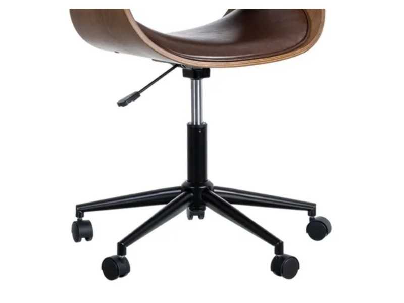 Chaise de bureau pivotante tapissé de similicuir - AYMÉ MARRÓN
