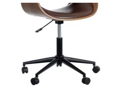 Swivel office chair upholstered in faux leather - AYMÉ MARRÓN