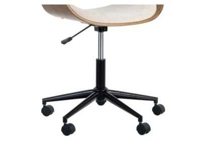 Silla de oficina giratoria tapizada en tela crema - AYMÉ TELA