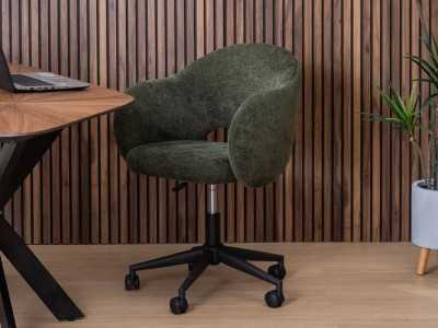 Green fabric upholstered office swivel chair - TERZO