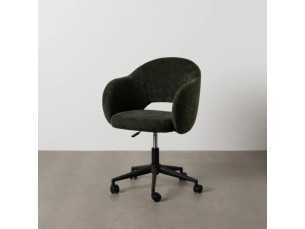 Silla giratoria de oficina tapizada en tela color verde - TERZO 2