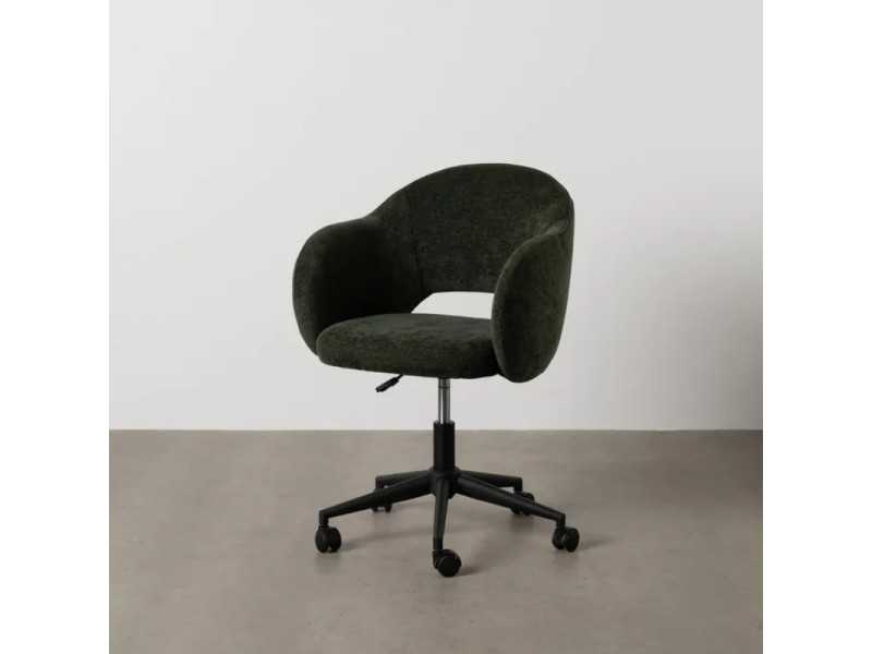 Chaise de bureau pivotante en tissu vert - TERZO