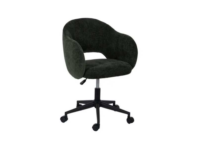 Chaise de bureau pivotante en tissu vert - TERZO