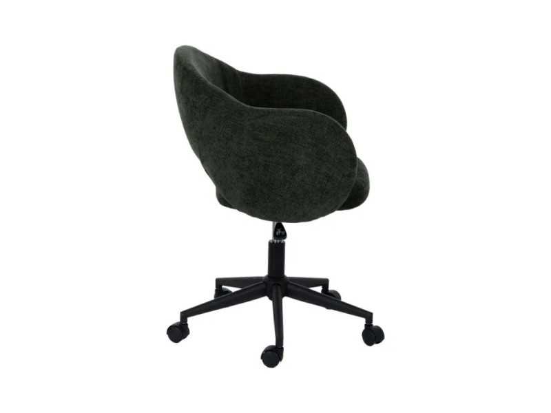 Chaise de bureau pivotante en tissu vert - TERZO