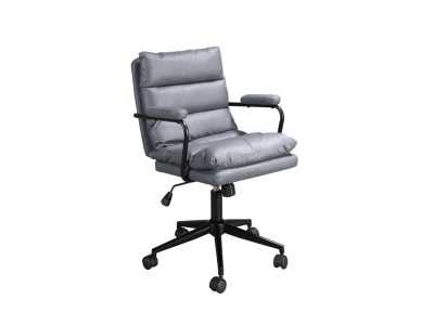 Silla de oficina giratoria tapizada en tela gris - ADRIEN