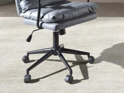 Swivel office chair upholstered in gray fabric - ADRIEN
