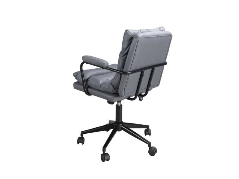 Swivel office chair upholstered in gray fabric - ADRIEN
