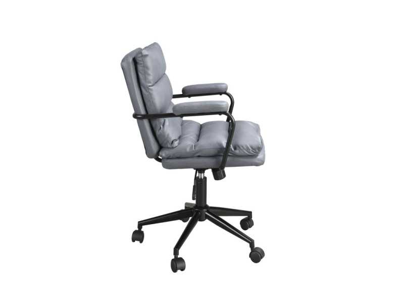 Silla de oficina giratoria tapizada en tela gris - ADRIEN