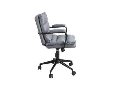 Silla de oficina giratoria tapizada en tela gris - ADRIEN