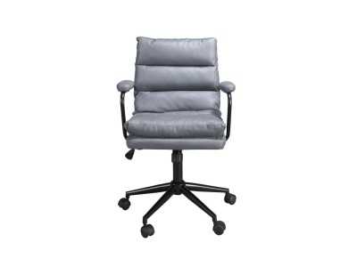 Swivel office chair upholstered in gray fabric - ADRIEN