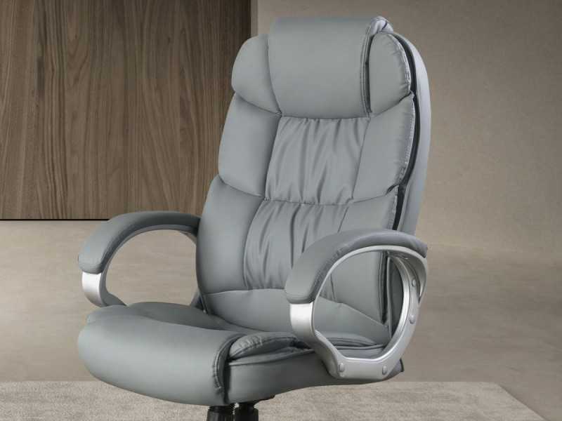 Swivel office chair upholstered in synthetic leather - ENNIO