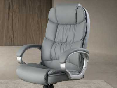 Swivel office chair upholstered in synthetic leather - ENNIO