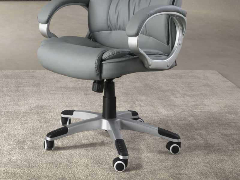 Chaise de bureau pivotante tapissé de cuir synthétique - ENNIO