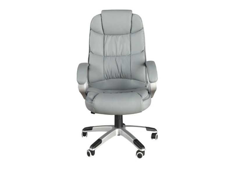 Sillón giratorio de oficina tapizado en piel sintética - ENNIO