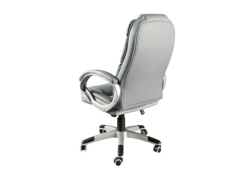 Sillón giratorio de oficina tapizado en piel sintética - ENNIO