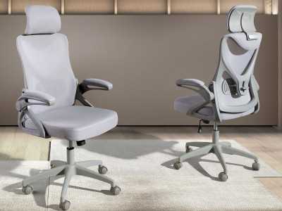 Swivel office chair upholstered in breathable fabric - TIERMES