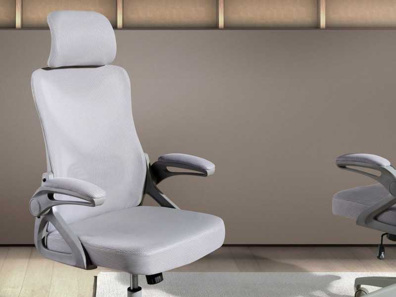 Swivel office chair upholstered in breathable fabric - TIERMES