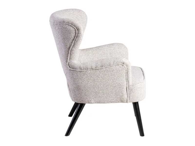 Wingback chair upholstered in mottled fabric - ASHLAND