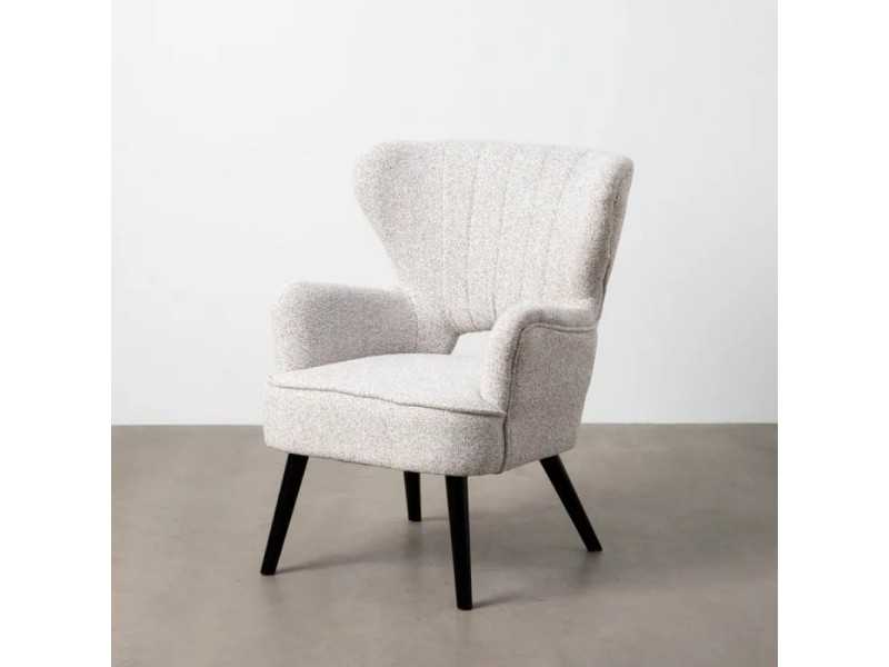 Wingback chair upholstered in mottled fabric - ASHLAND