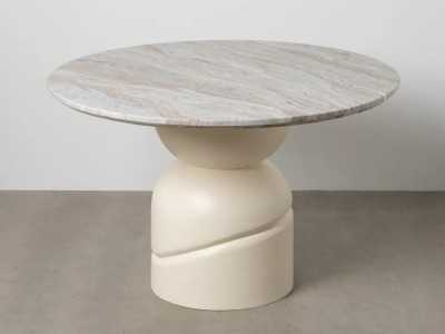 Round, fixed dining table with marble top - ADRIEN Round, fixed dining table with marble top - ADRIEN