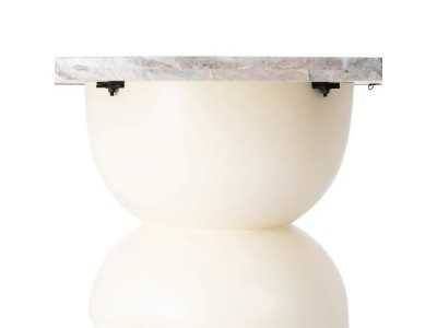Round, fixed dining table with marble top - ADRIEN Round, fixed dining table with marble top - ADRIEN