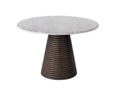 Round, fixed dining table with marble top - ALBERT Round, fixed dining table with marble top - ALBERT