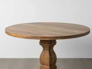 Table à manger ronde fixe en bois massif - AKLINA L 2