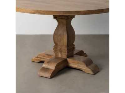 Table à manger ronde fixe en bois massif - AKLINA XL Table à manger ronde fixe en bois massif - AKLINA XL