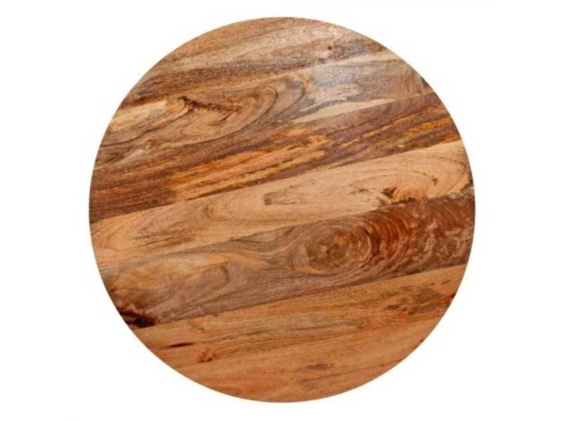 Table à manger ronde fixe en bois massif - AKLINA XL