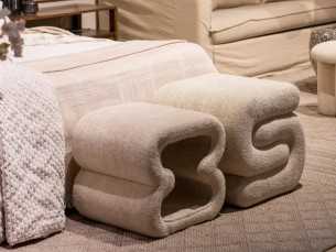 Upholstered designer pouf - OTTO 2