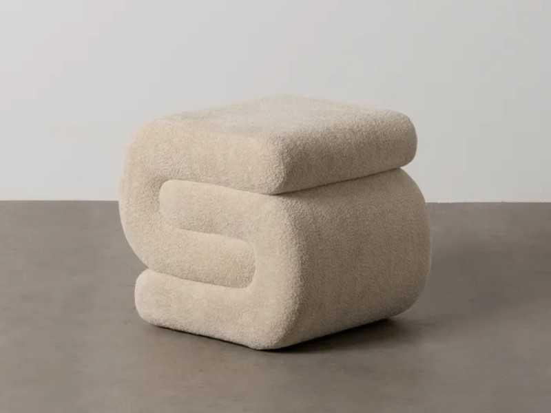 Upholstered designer pouf - QUELLO