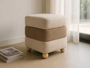 Pouf design tapissé en deux coloris - DÚO